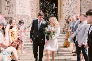 Confetti photo at Oliver & Abigail's Wedding at Winchester Registry Office