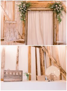 Clock Barn set up for a wedding reception