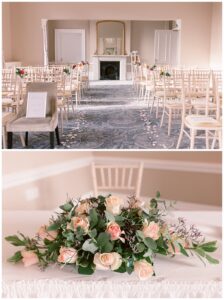 Stevenson Room set up for an Autumn wedding at Oakley Hall