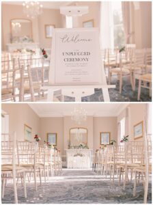 Stevenson Room set up for an Autumn wedding at Oakley Hall