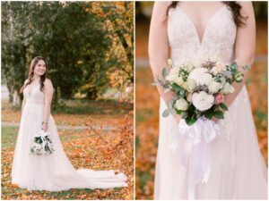 Bride Autumn Wedding at Oakley Hall