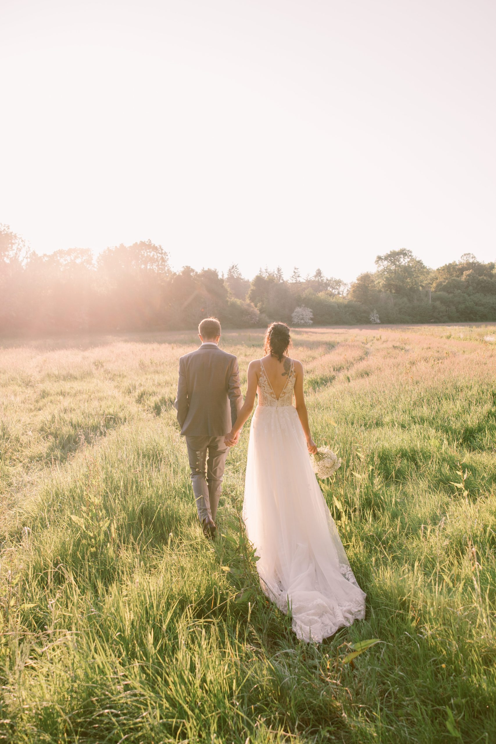 Black and white photos of bride and groom
