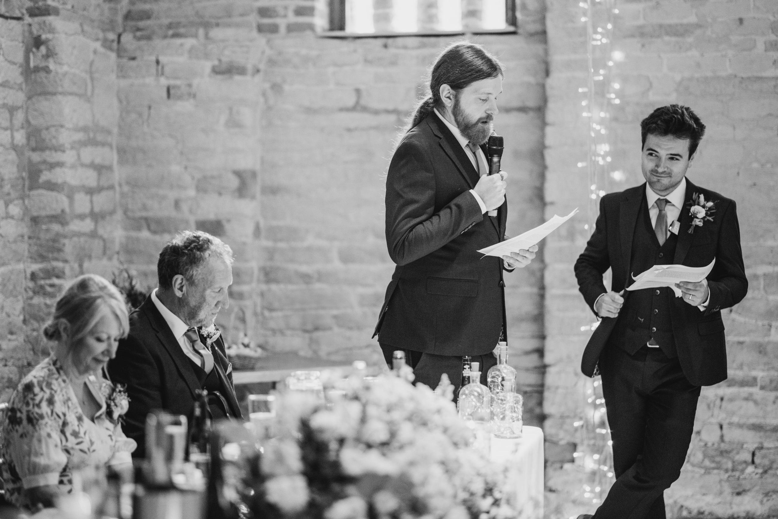 Groomsmen making a wedding speech