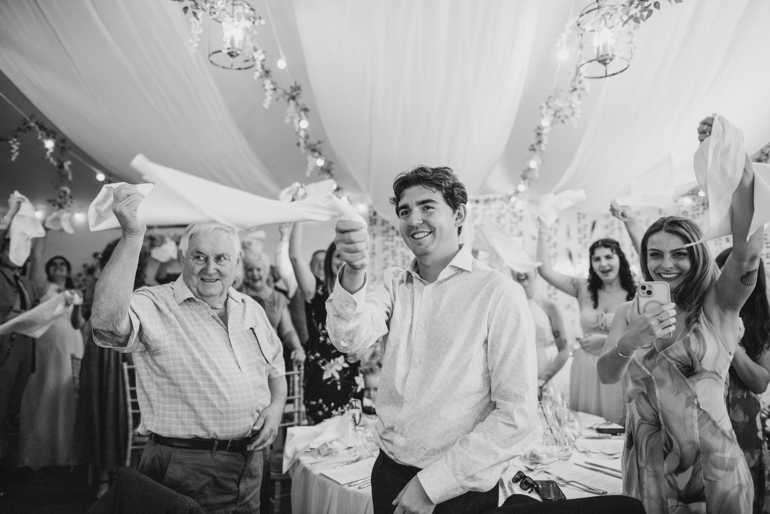 wedding with guests waving napkins Wedding Speeches Tips